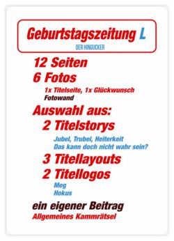 Die Daten der Geburtstagszeitung L