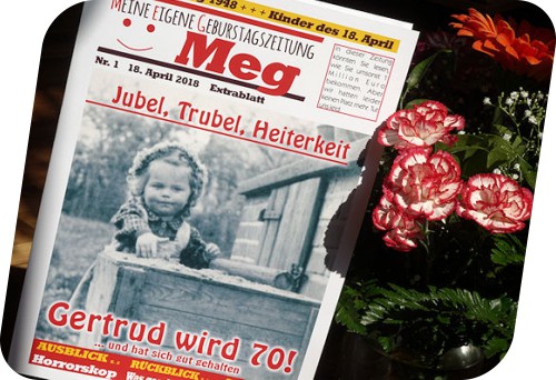 Geburtstagszeitung Beispiel Titelseite Meg