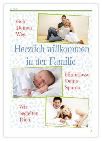 Geburtskarte als Zeitung in BlauGrün pastell: Seite 5