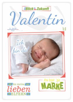 Titelseite Geburtskarte Stil Valentin