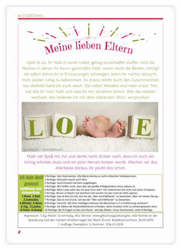 Geburtskarte Stil "Ben" – Bild 9
