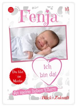 Titelseite Geburtskarte Stil Fenja