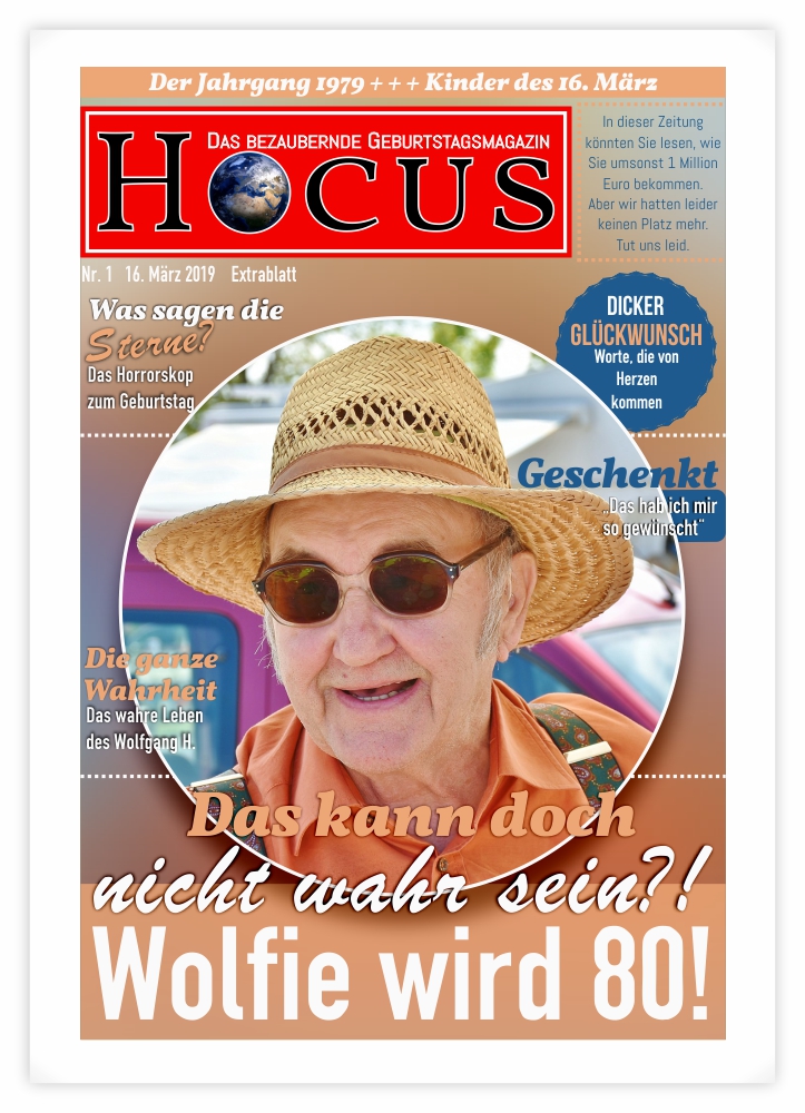 Geburtstagszeitung Cover "Runde Sache"