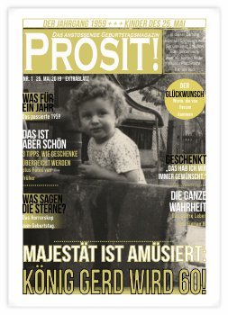 Cover der Geburtstagszeitung Prosit mit König-Titelgeschichte