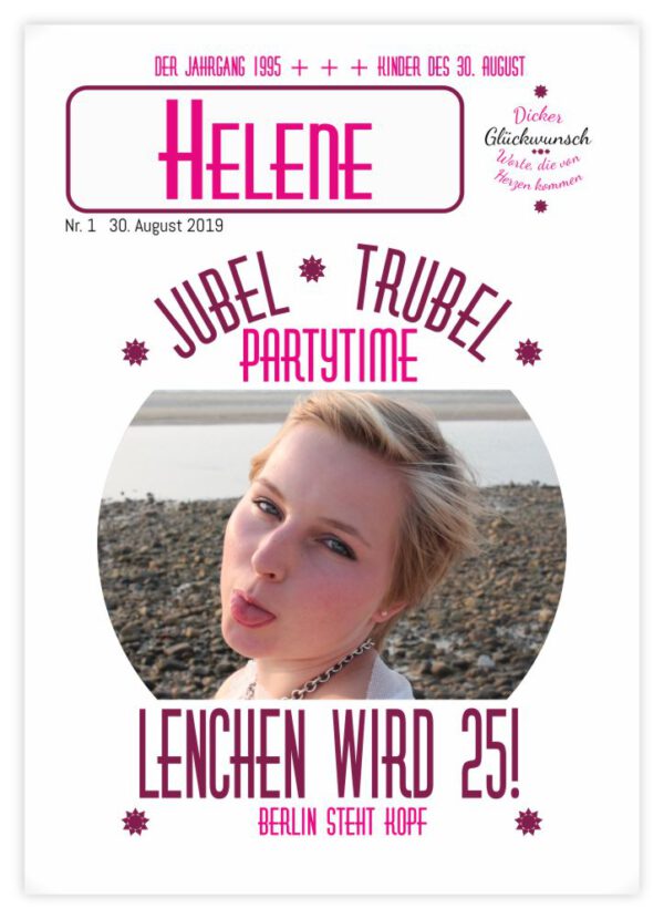 Geburtstagszeitung-Cover "Mit Sternchen", Jubel-Story und Name des Jubilars als Logo