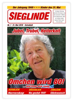 Geburtstagszeitung Cover "Klassisch" mit Jubel-Story und Name des Jubilars als Logo