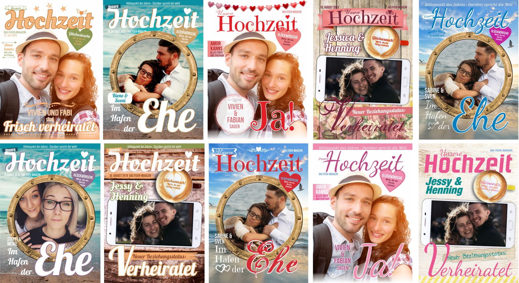 10 Cover der Hochzeitszeitung von Mach Druck auf einen Blick