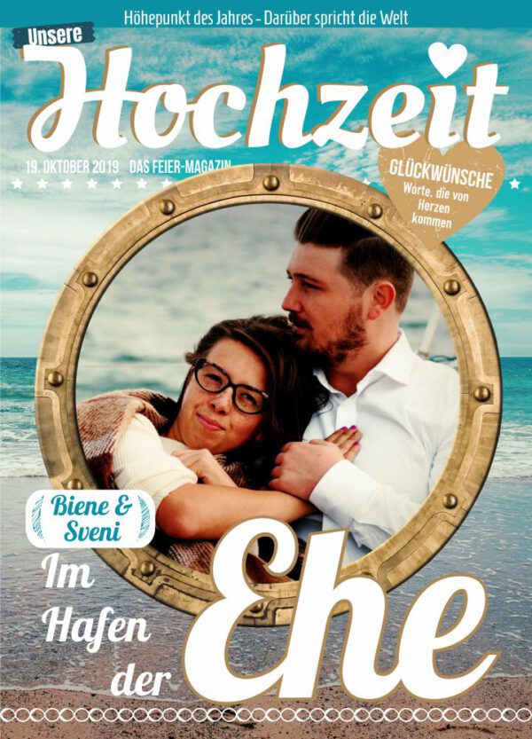 Hochzeitszeitung XL - Stil "Vintage" - Cover "Im Hafen der Ehe" – Bild 2