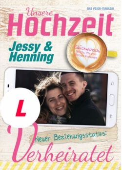 Hochzeitszeitung L - Stil "Fresh" - Cover "Neuer Beziehungsstatus"