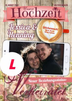 Hochzeitszeitung L - Stil "Romantisch" - Cover "Neuer Beziehungsstatus"