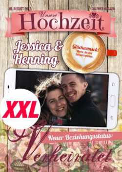 Hochzeitszeitung XXL - Stil "Romantisch" - Cover "Neuer Beziehungsstatus"
