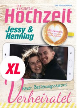 Hochzeitszeitung XL - Stil "Fresh" - Cover "Neuer Beziehungsstatus"