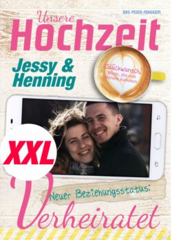 Hochzeitszeitung XXL - Stil "Fresh" - Cover "Neuer Beziehungsstatus"