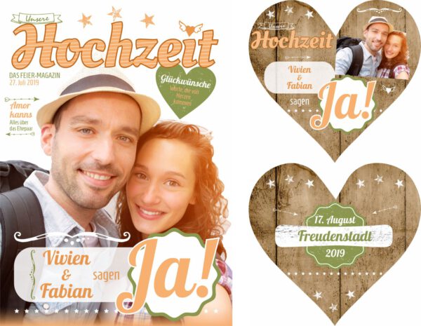 Bierdeckel zur Hochzeit - Stil "Vintage" - Cover "Ja!" – Bild 3