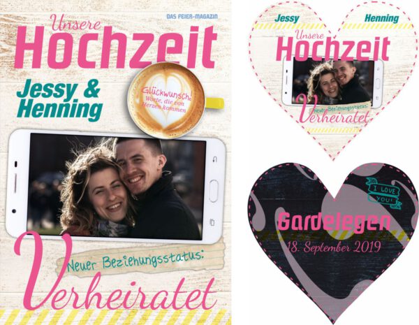 Bierdeckel zur Hochzeit - Stil "Fresh" - Cover "Neuer Beziehungsstatus" – Bild 3