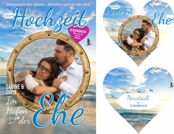 Bierdeckel zur Hochzeit - Stil "Fresh" - Cover "Im Hafen der Ehe" – Bild 3