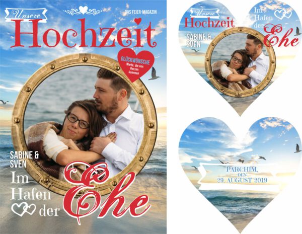 Bierdeckel zur Hochzeit - Stil "Romantisch" - Cover "Im Hafen der Ehe" – Bild 3