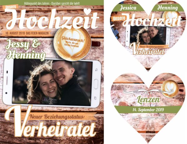 Bierdeckel zur Hochzeit - Stil "Vintage" - Cover "Neuer Beziehungsstatus" – Bild 3