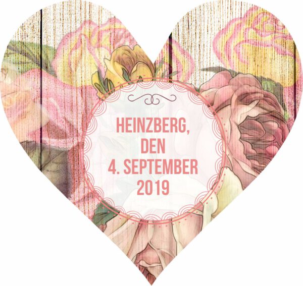 Bierdeckel zur Hochzeit - Stil "Romantisch" - Cover "Ja!" – Bild 2